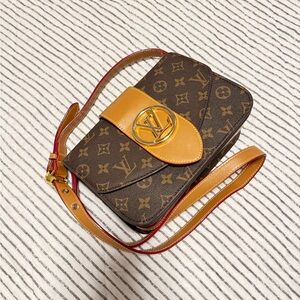 Louis Vuitton Brown and Tan Monogram Shoulder Bag